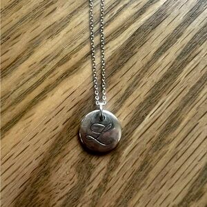 Tiffany & Co. Letter L Notes Alphabet Disc Charm Necklace